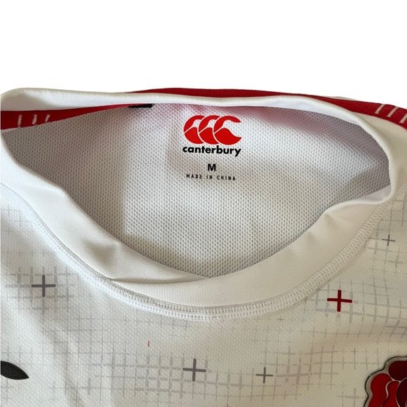 England Rugby Shirt 2018/2019 Canterbury Vapour Dri White Size Medium - Picture 4 of 11